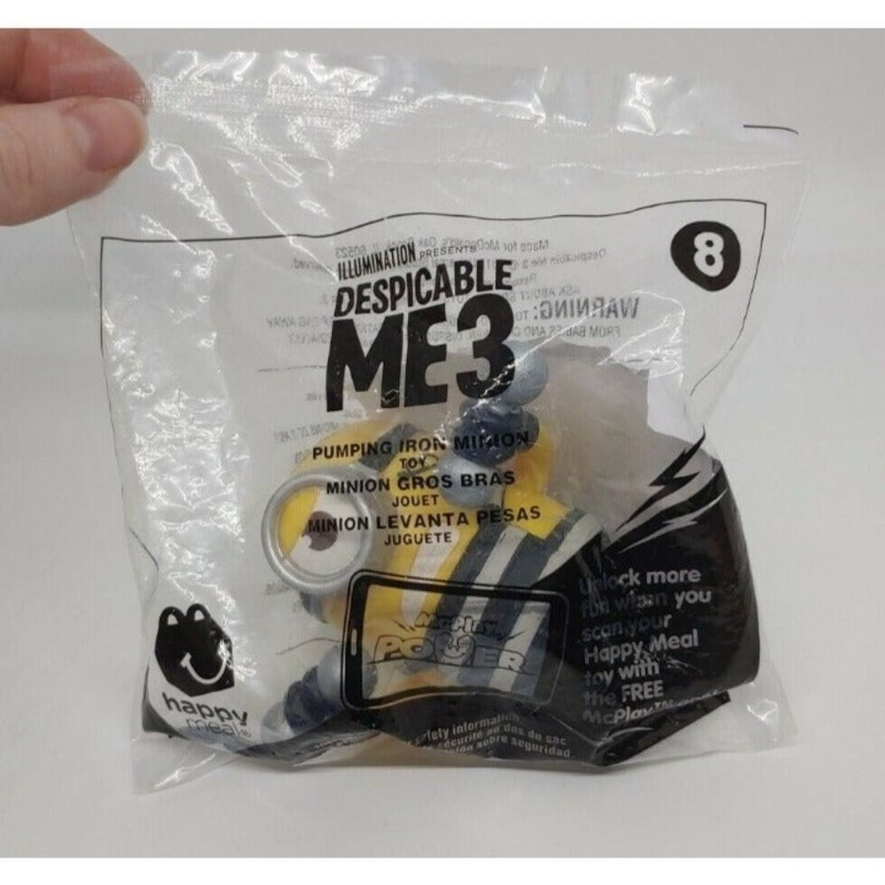 McDonald's 2017 Despicable Me 3 Minions Happy Meal Toy #8 Pumping Iron Minion